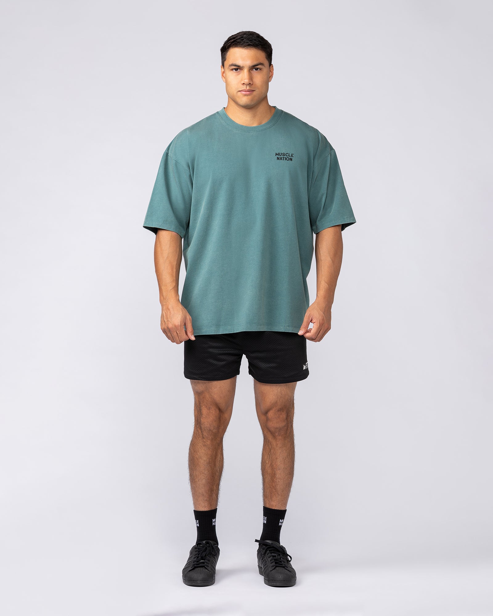 MNation Co Vintage Oversized Tee - Washed Shark-T-Shirts-XS-092520WSHRK-XS-MNAPPRL44270-4-Muscle Nation