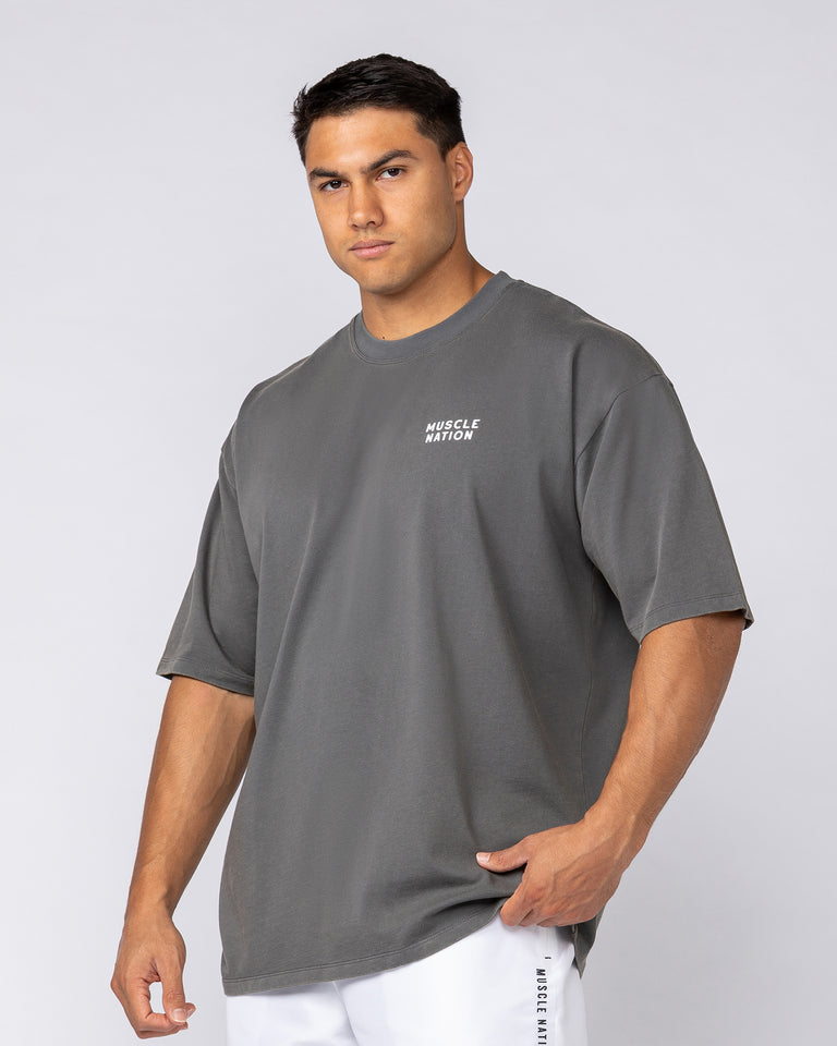 MNation Co Vintage Oversized Tee - Washed Charcoal-T-Shirts-XS-092520WSHTORN-XS-MNAPPRL44278-4-Muscle Nation