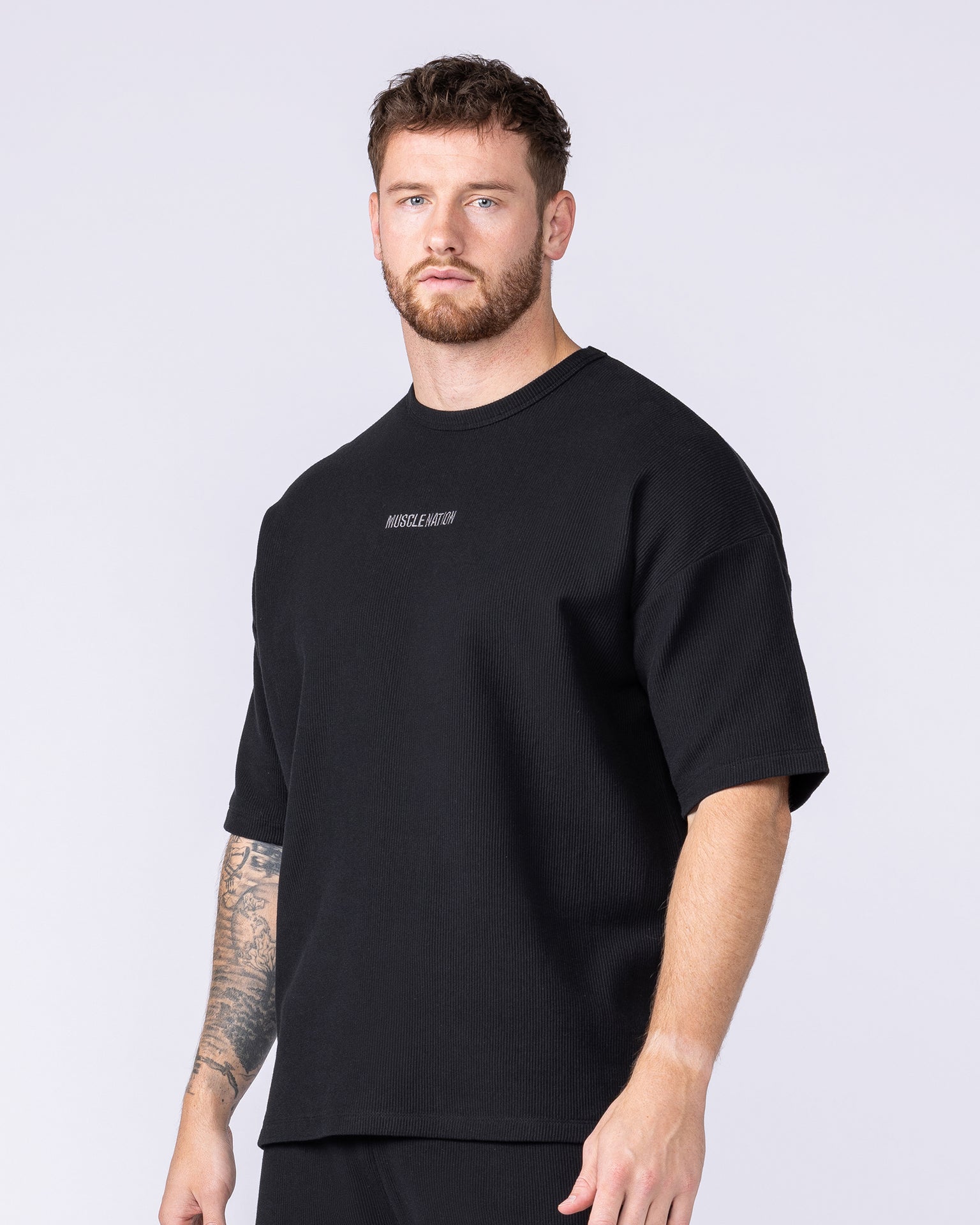 Oversized Jersey Tee - Black-Tops-S-1125223BLK-S-MNAPPRL47585-4-Muscle Nation