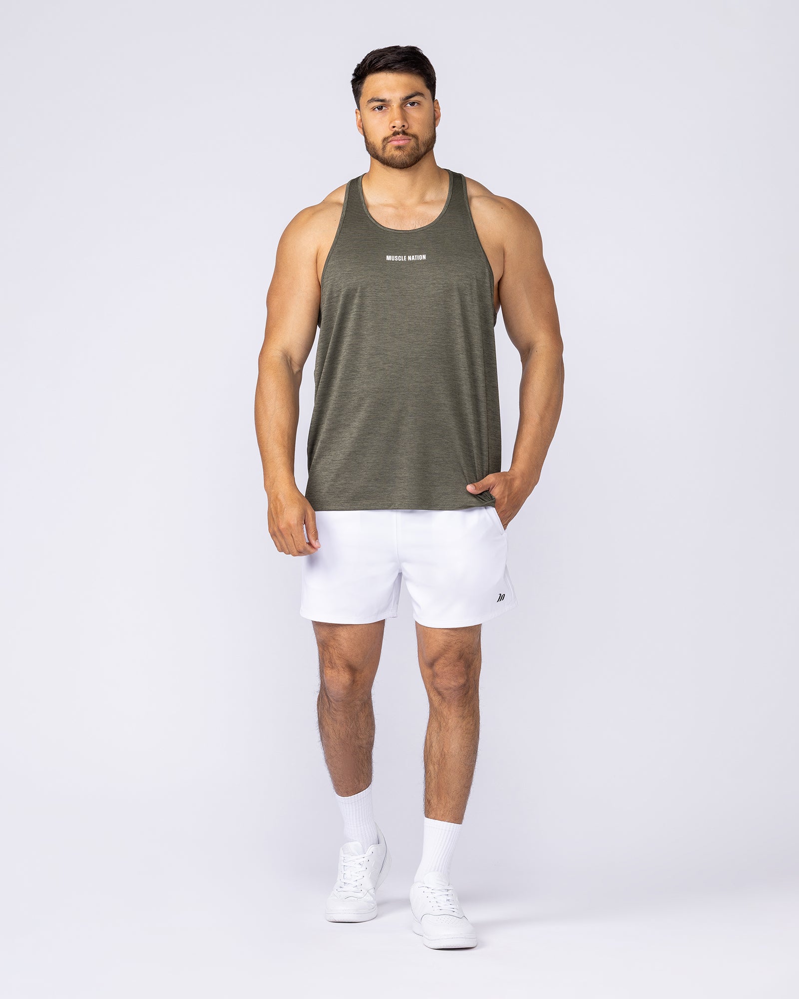 New Heights 4” Shorts - White-Shorts-S-1125159WHT-S-MNAPPRL47608-6-Muscle Nation