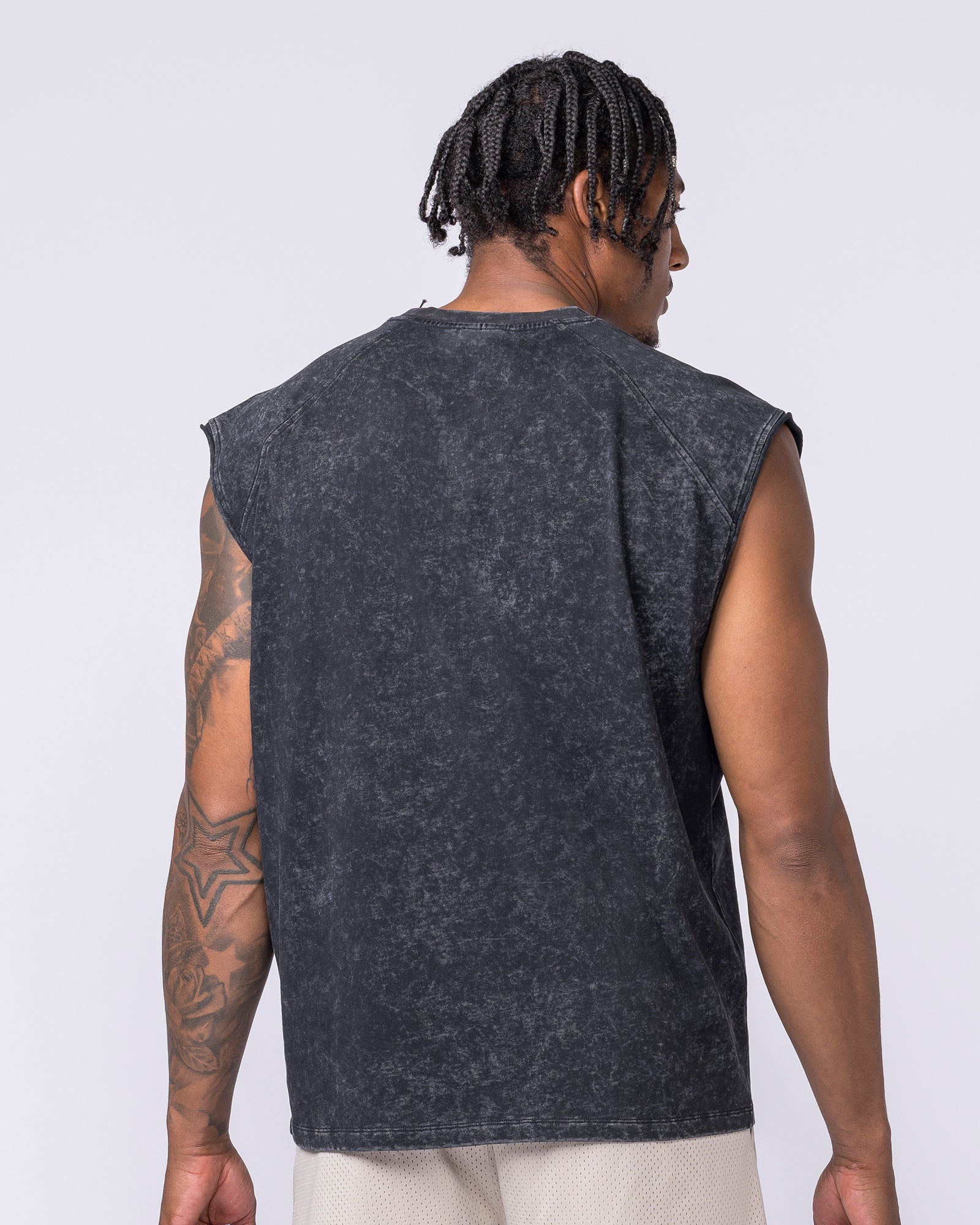 Night Rider Vintage Boxy Muscle Tank - Washed Black-Singlets & Tanks-S-022623WSHBLK-S-MNAPPRL48698-5-Muscle Nation