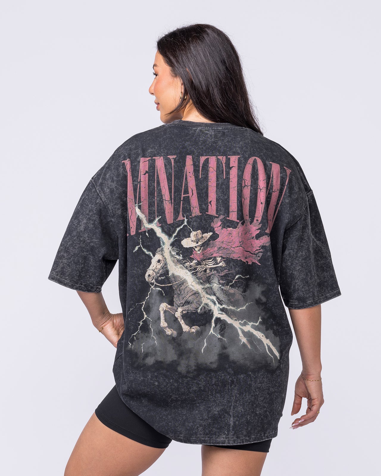 Night Rider Vintage Oversized Tee - Washed Black-T-Shirts-XXS-022624WSHBLK-XXS-MNAPPRL48705-8-Muscle Nation