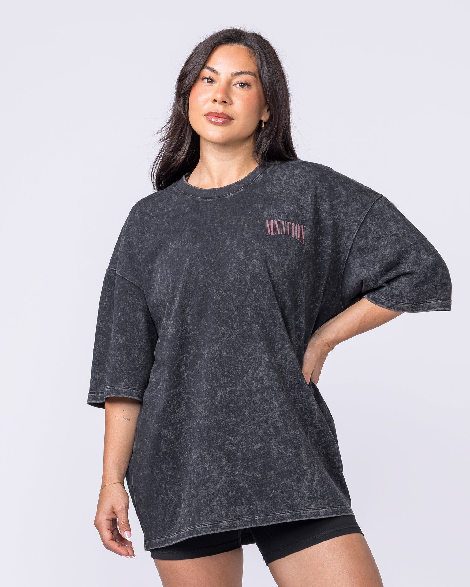 Night Rider Vintage Oversized Tee - Washed Black-T-Shirts-XXS-022624WSHBLK-XXS-MNAPPRL48705-9-Muscle Nation