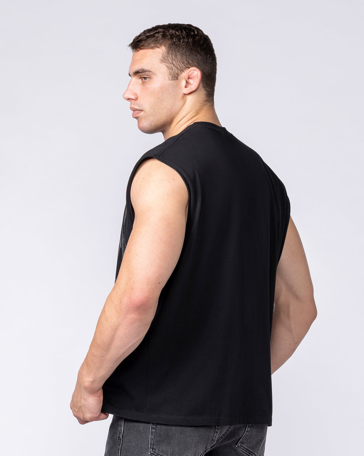 Nightfall Boxy Muscle Tank - Black