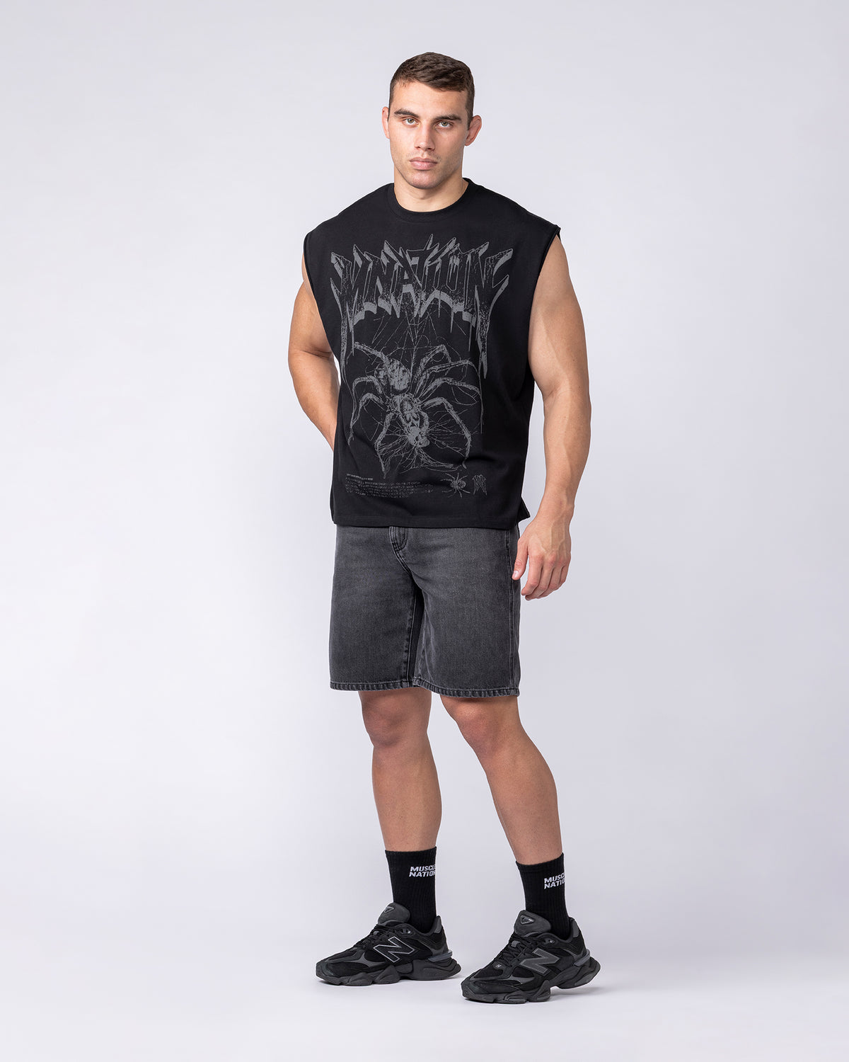Nightfall Boxy Muscle Tank - Black