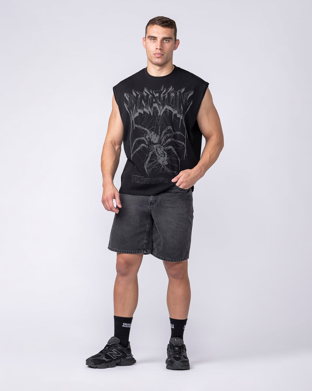 Street Denim Jorts - Washed Black