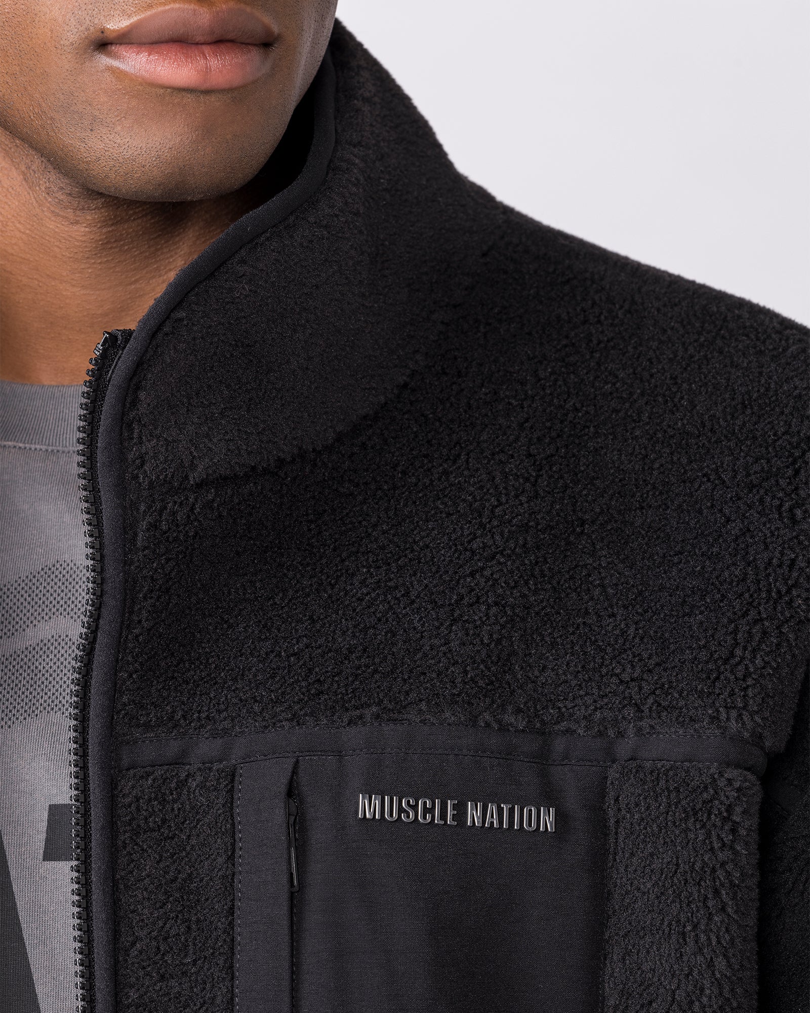 Nomad Sherpa Zip Through Jacket - Black-Jackets-S-032645BLK-S-MNAPPRL49709-4-Muscle Nation
