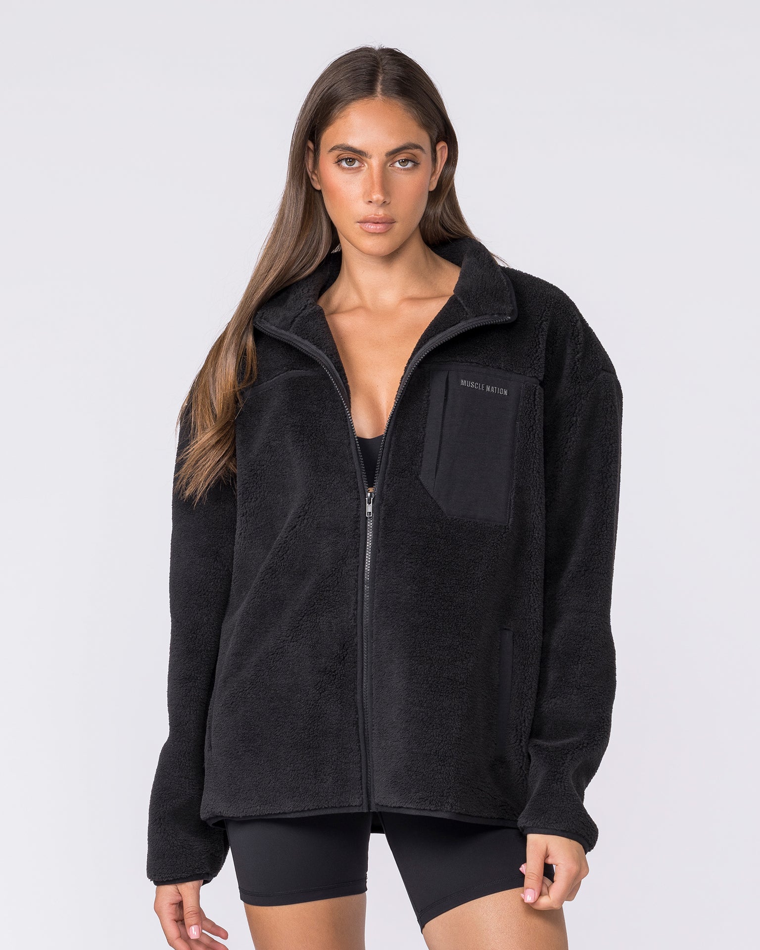Nomad Sherpa Zip Through Jacket - Black-Jackets-S-032645BLK-S-MNAPPRL49709-8-Muscle Nation