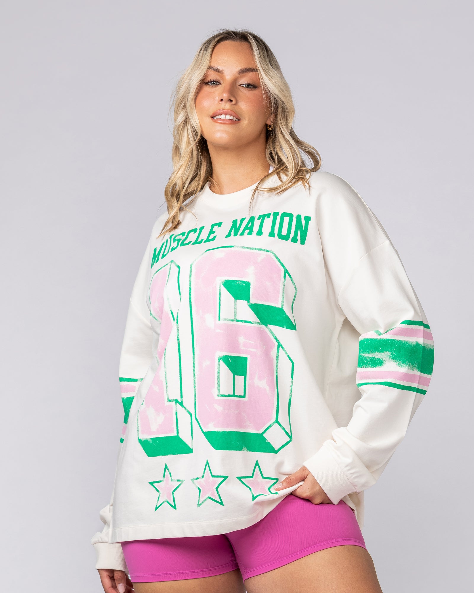 Numero Loopback Long Sleeve Top - Vanilla-Long Sleeve T-Shirts-XXS-062515VNLA-XXS-MNAPPRL43145-2-Muscle Nation