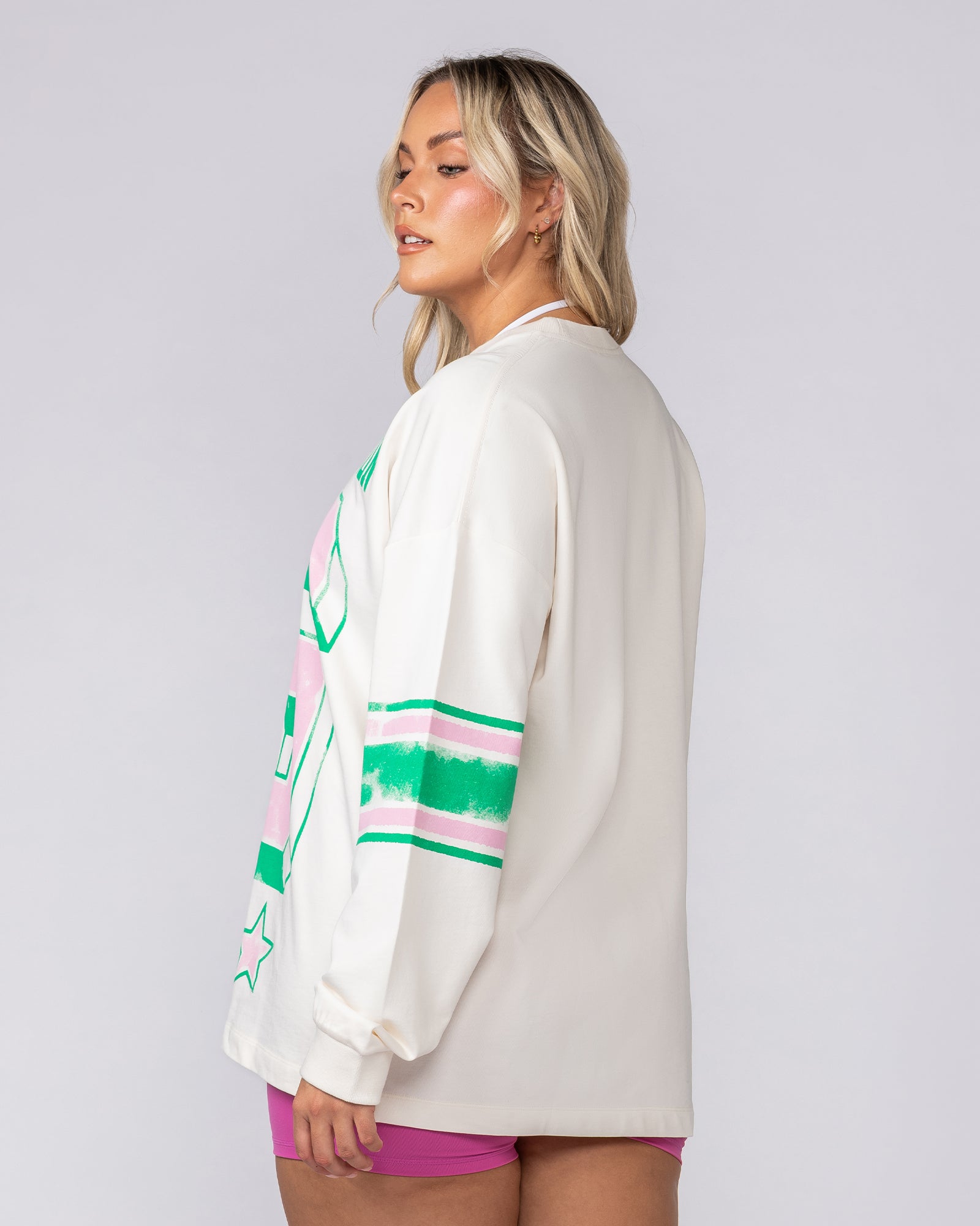 Numero Loopback Long Sleeve Top - Vanilla-Long Sleeve T-Shirts-XXS-062515VNLA-XXS-MNAPPRL43145-3-Muscle Nation