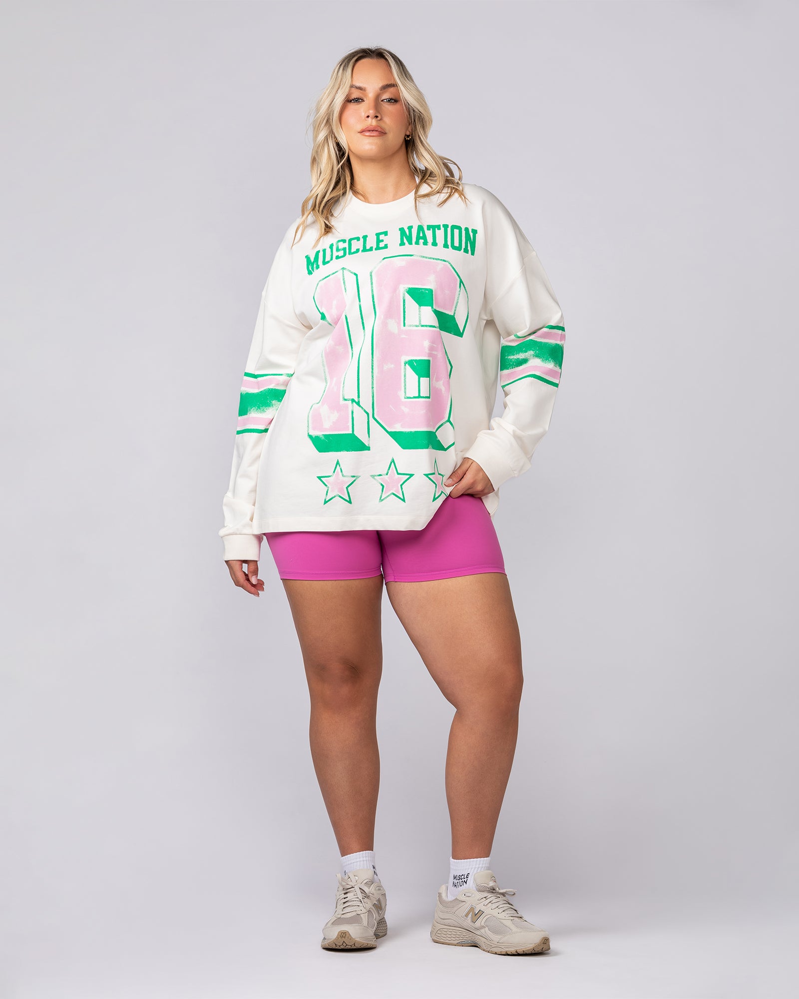 Numero Loopback Long Sleeve Top - Vanilla-Long Sleeve T-Shirts-XXS-062515VNLA-XXS-MNAPPRL43145-5-Muscle Nation