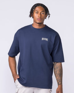 Off Duty Oversized Tee in Navy - Muscle Nation men's gym tee