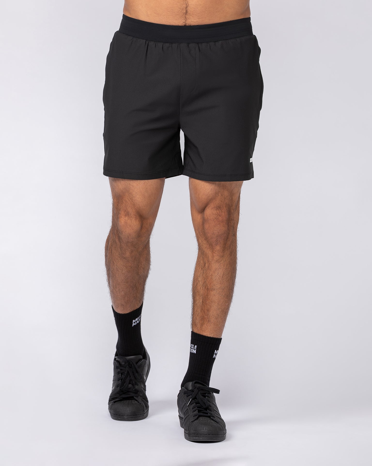 On Repeat Training 5" Shorts - Black-Shorts-S-082410BLK-S-MNAPPRL32544-3-Muscle Nation