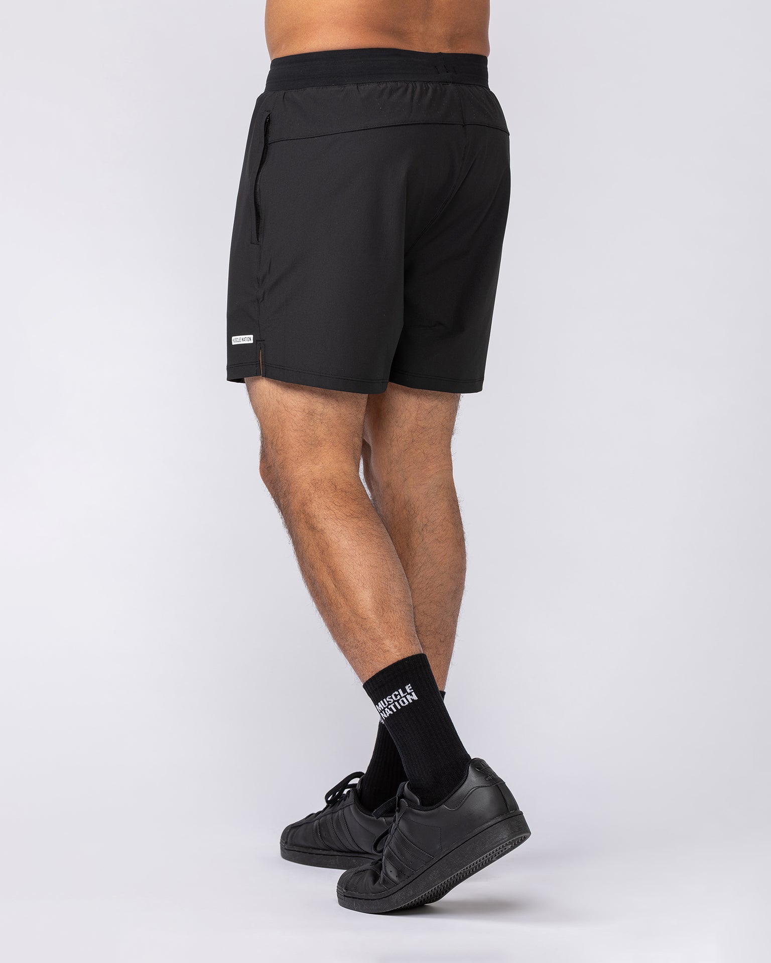 On Repeat Training 5" Shorts - Black-Shorts-S-082410BLK-S-MNAPPRL32544-6-Muscle Nation