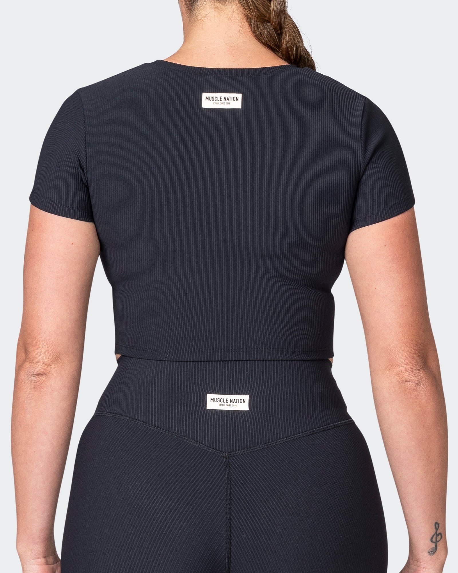 Rival Cropped Rib Top - Black-Tops-XXS-042301BLK-XXS-MNAPPRL23171-6-Muscle Nation