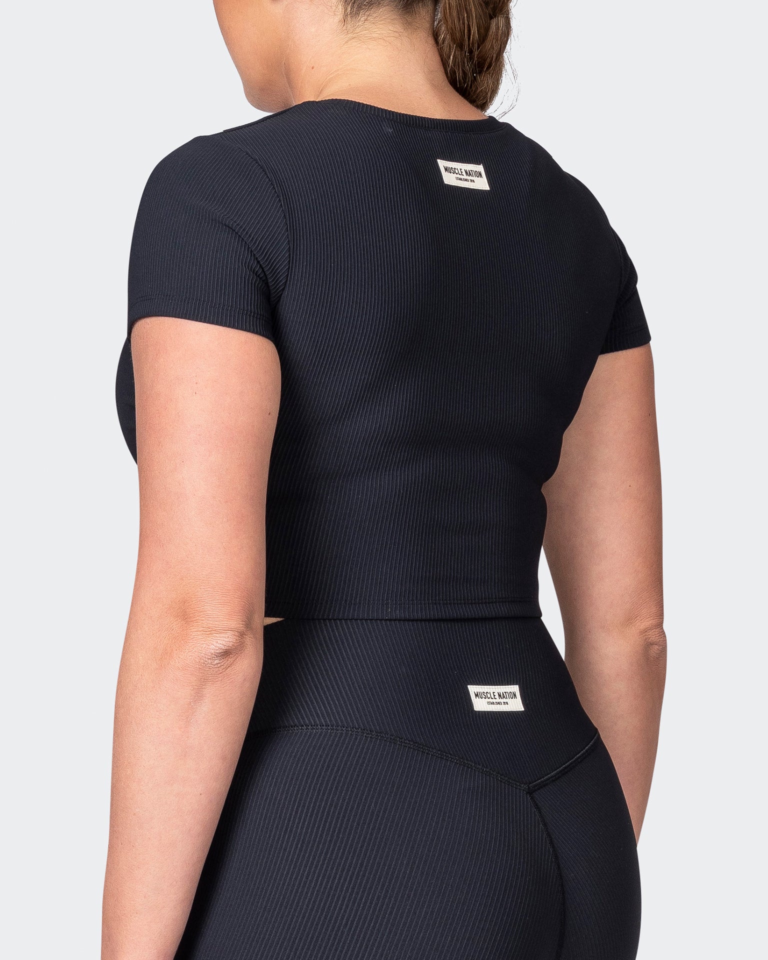 Rival Cropped Rib Top - Black-Tops-XXS-042301BLK-XXS-MNAPPRL23171-5-Muscle Nation