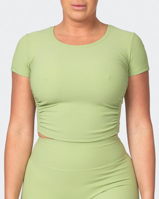 Rival Cropped Rib Top - Matcha-Tops-XXS-042301MTCHA-XXS-MNAPPRL23198-2-Muscle Nation