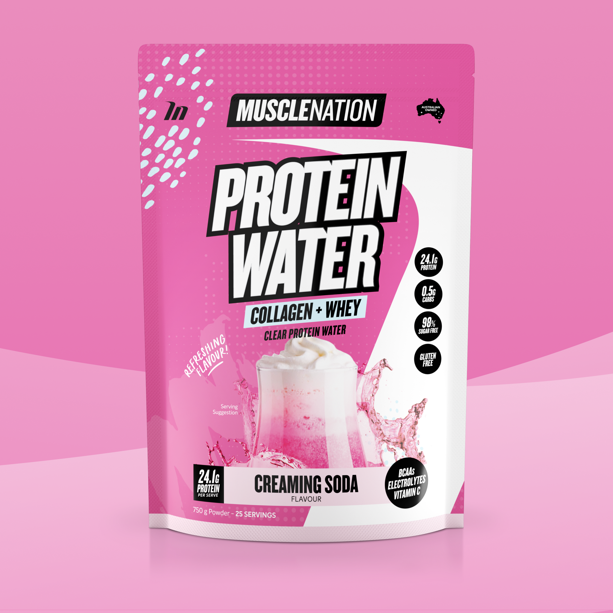 PROTEIN WATER - Creaming Soda - 25 serves-Protein Waters-MNSUPPS0378-9359054002821-1-Muscle Nation