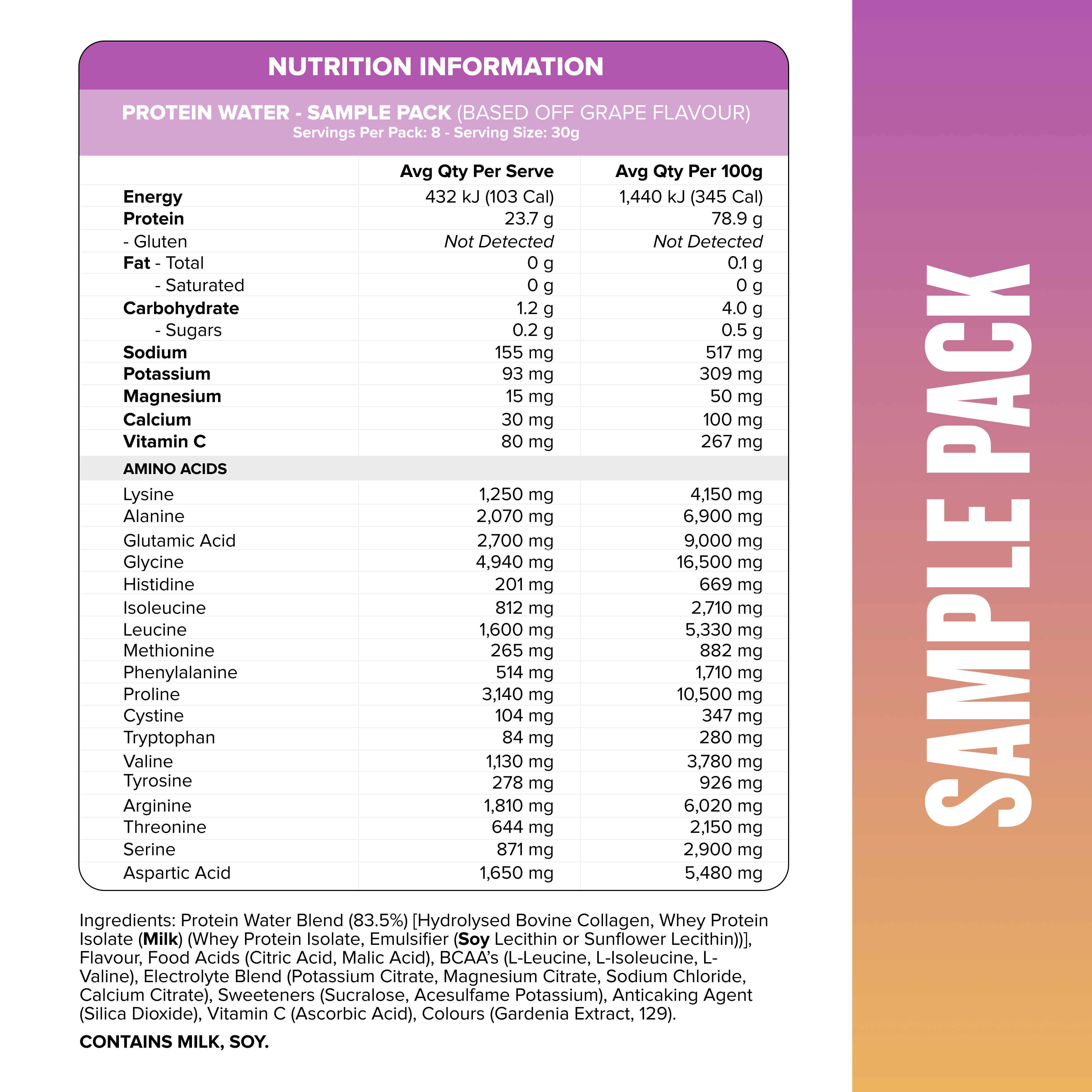 PROTEIN WATER - Sample Pack - 8 Flavours
