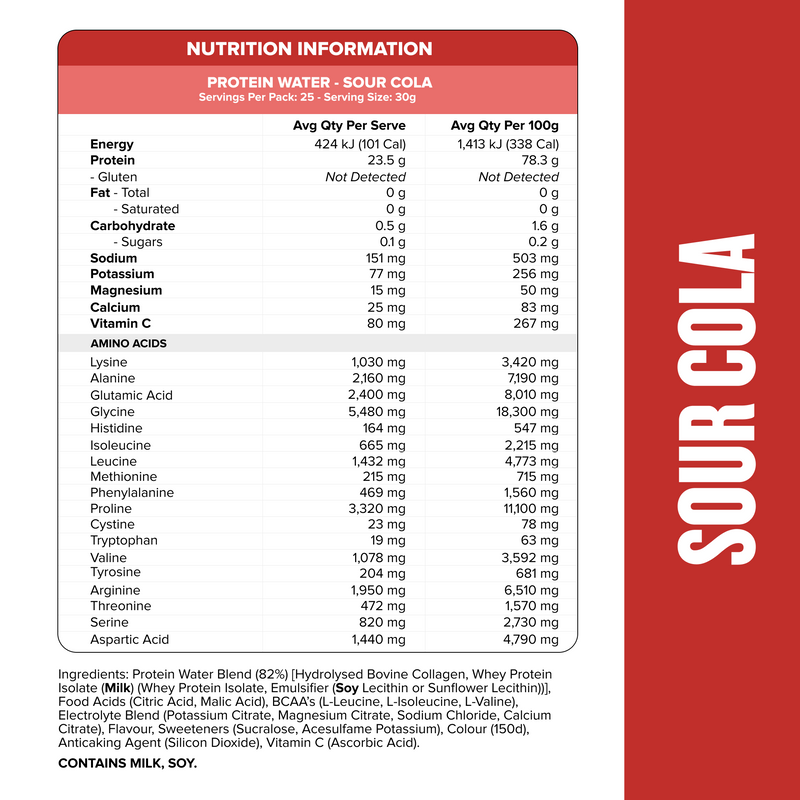 PROTEIN WATER - Sour Cola - 25 serves-Protein Waters-MNSUPPS0377-9359054002777-3-Muscle Nation