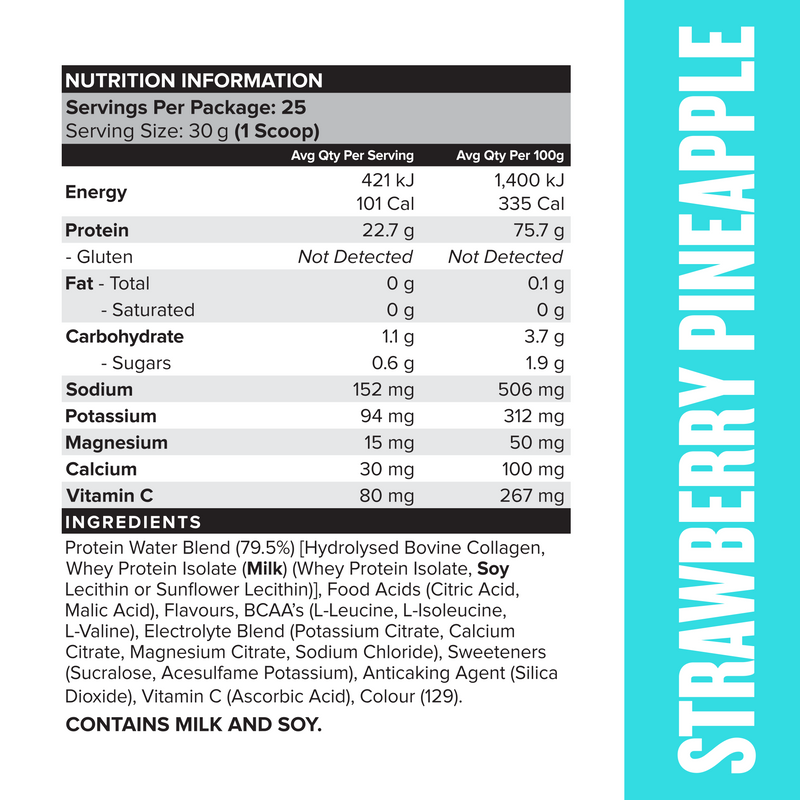 LOSERFRUIT PROTEIN WATER - Strawberry Pineapple - 25 serves 750g-Protein Waters-MNSUPPS0375-9359054002388-3-Muscle Nation