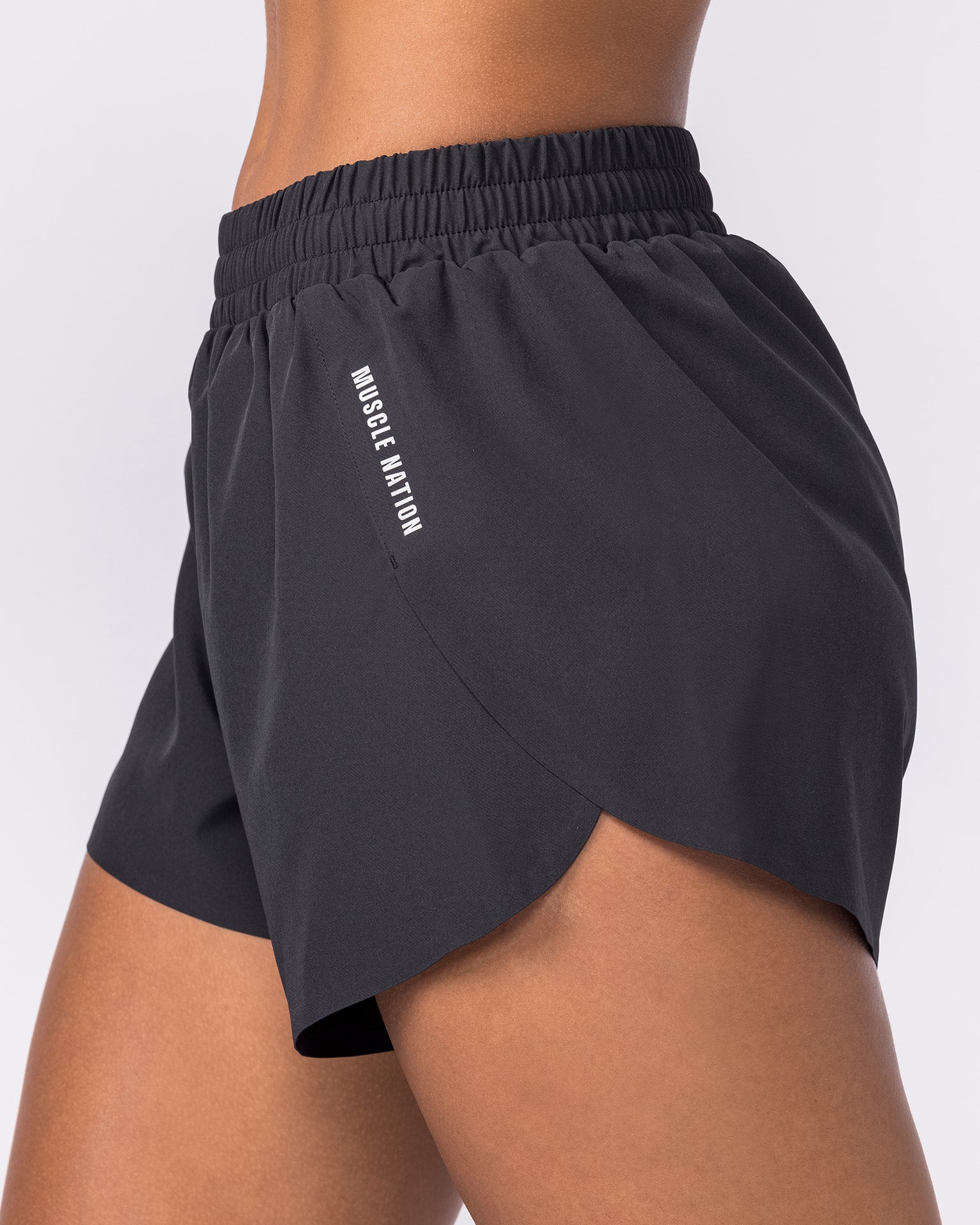 Pace High-Waisted Run Shorts - Black-Shorts-XXS-032649BLK-XXS-MNAPPRL49323-5-Muscle Nation