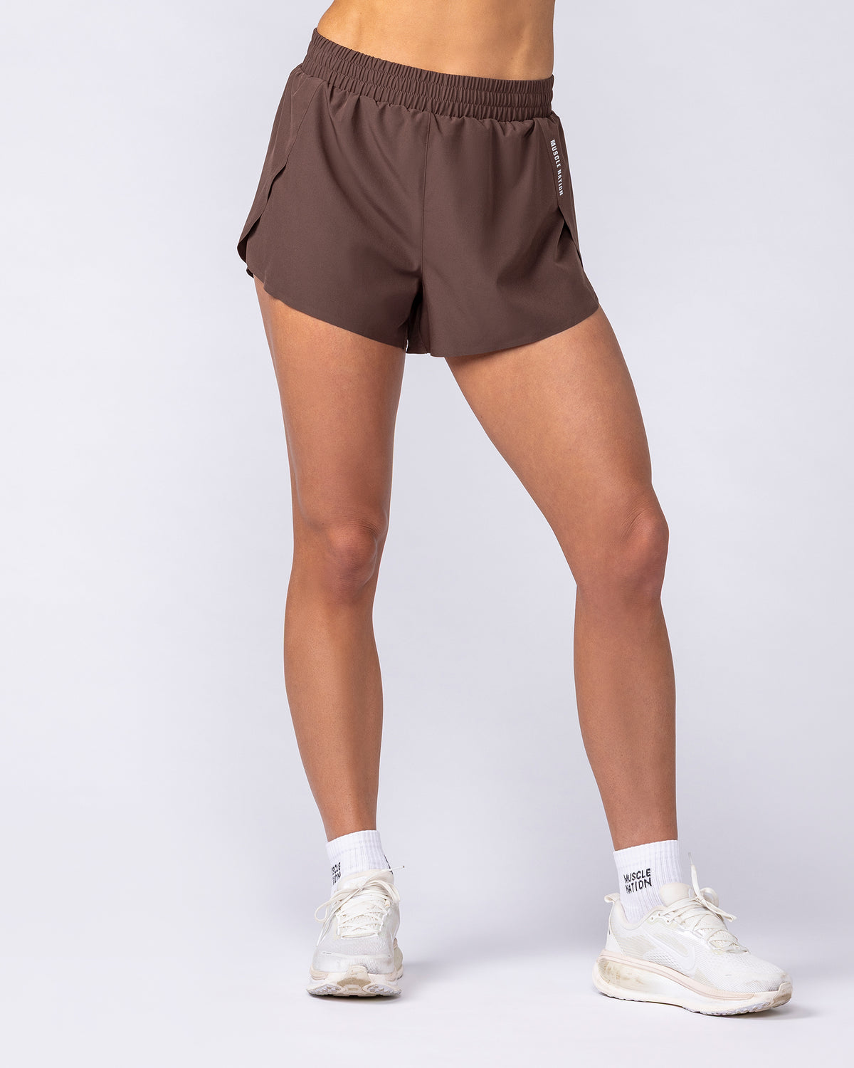 Pace 3" High-Waisted Run Shorts - Chestnut