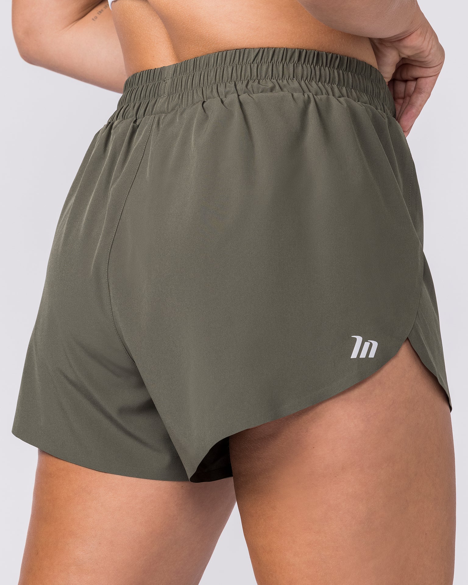 Pace High-Waisted Run Shorts - Dark Khaki-Shorts-XXS-032649DKHAKI-XXS-MNAPPRL49332-3-Muscle Nation