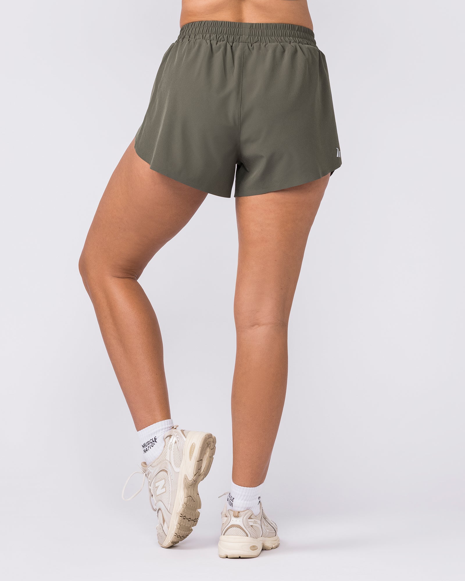 Pace High-Waisted Run Shorts - Dark Khaki-Shorts-XXS-032649DKHAKI-XXS-MNAPPRL49332-7-Muscle Nation