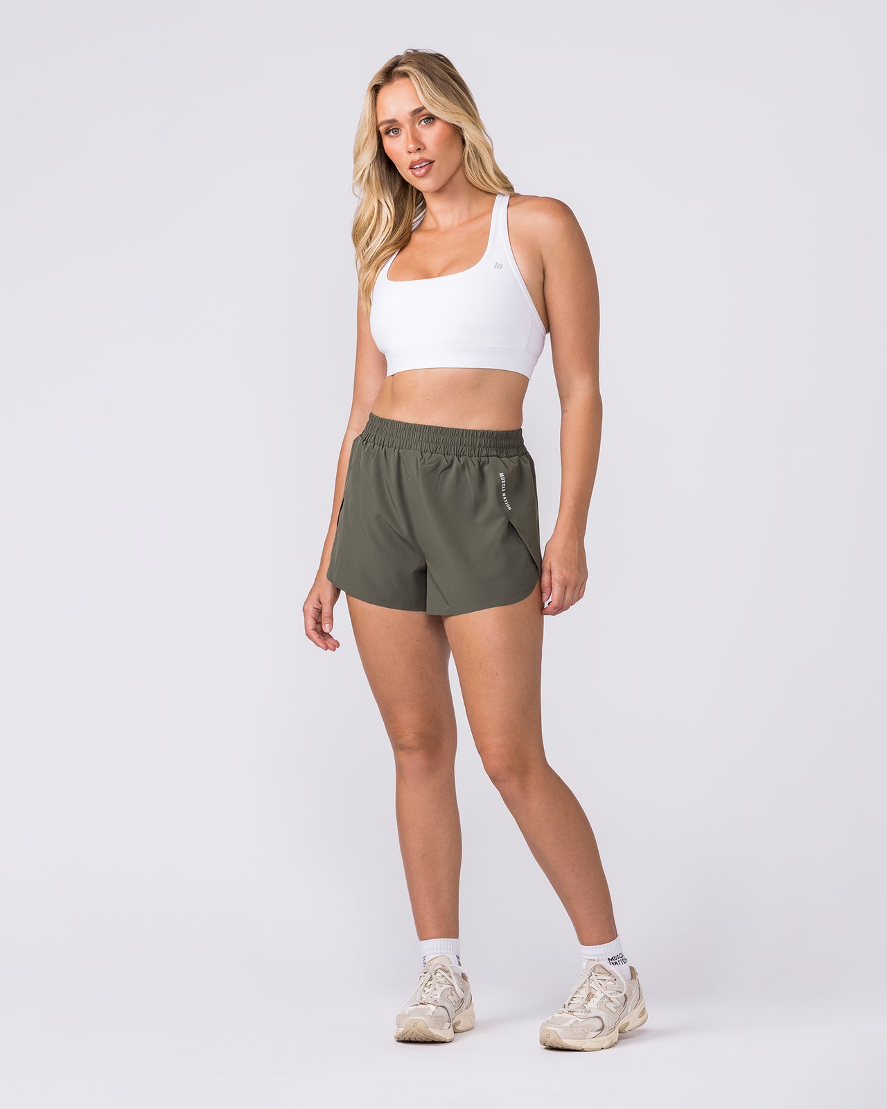 Pace High-Waisted Run Shorts - Dark Khaki-Shorts-XXS-032649DKHAKI-XXS-MNAPPRL49332-10-Muscle Nation