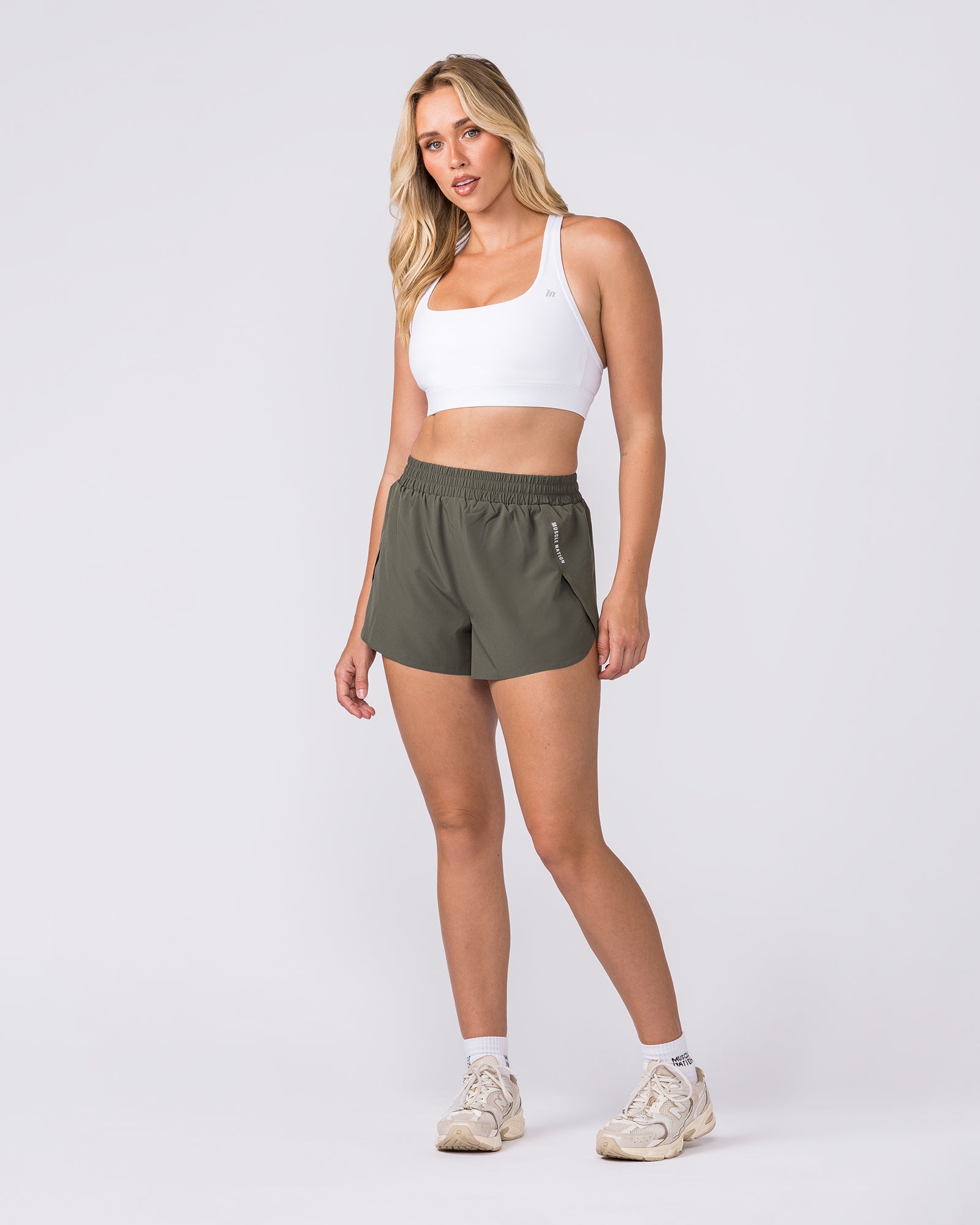 Pace High-Waisted Run Shorts - Dark Khaki-Shorts-XXS-032649DKHAKI-XXS-MNAPPRL49332-8-Muscle Nation