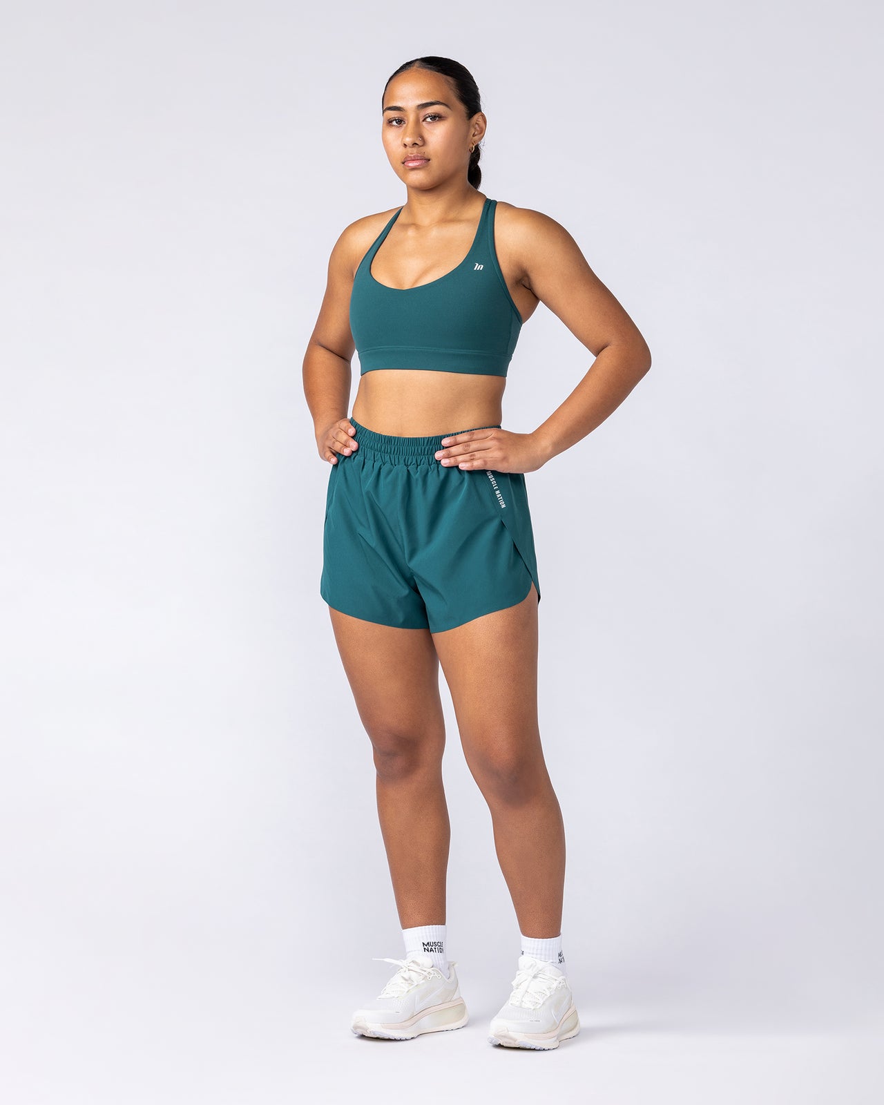 Pace 3" High-Waisted Run Shorts - Hunter Green