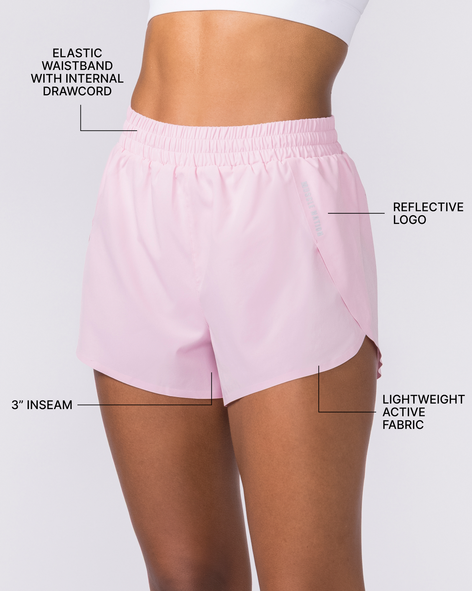 Pace High-Waisted Run Shorts - Blossom-Shorts-XXS-032649BLM-XXS-MNAPPRL49341-3-Muscle Nation