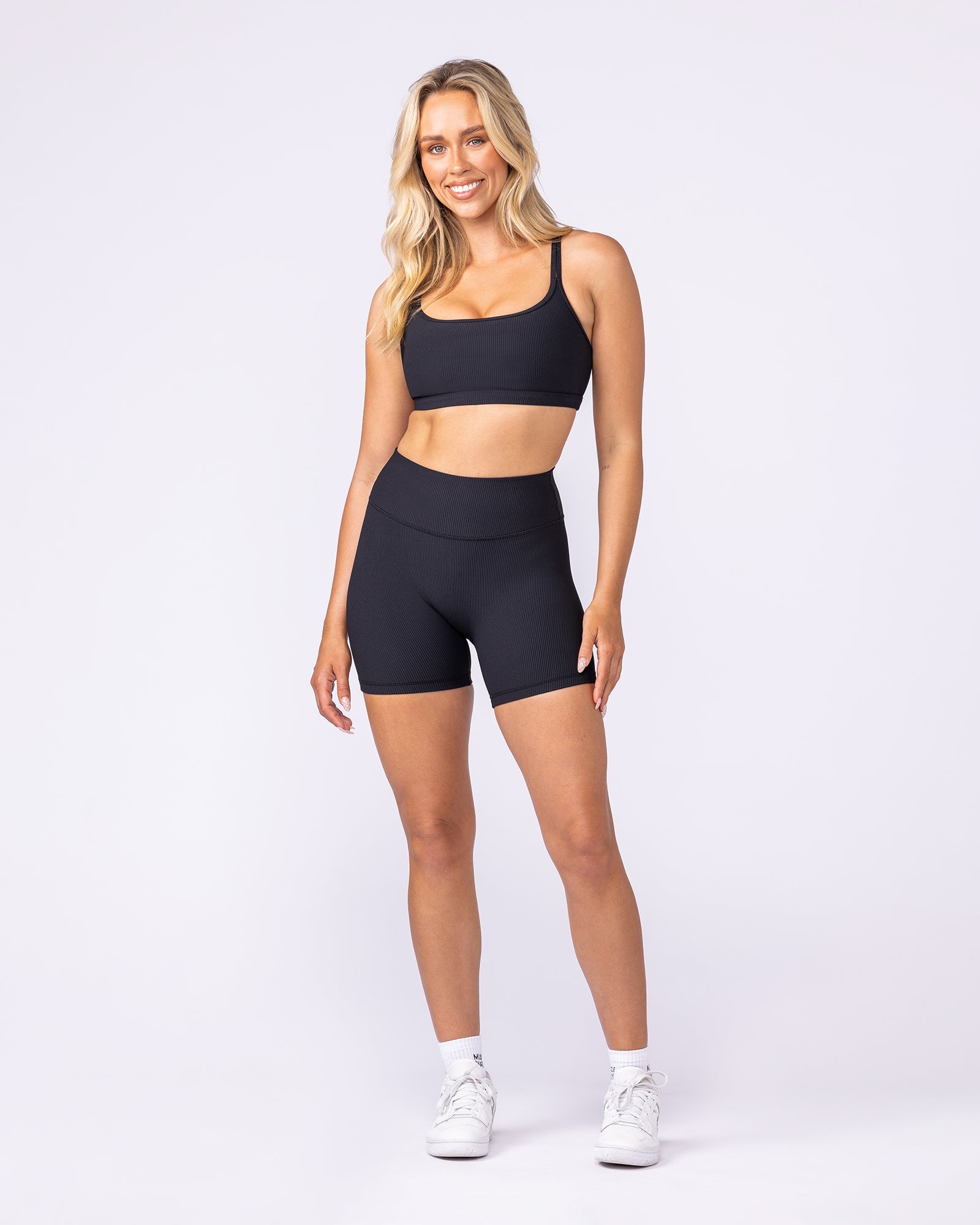 Pace It Rib Bra - Black-Sports Bras-XXS-112501BLK-XXS-MNAPPRL46353-5-Muscle Nation