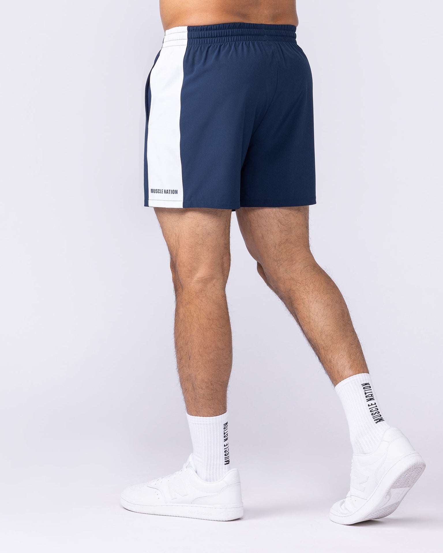 Panelled Function 4" Shorts - Navy-Shorts-S-112565NAVY-S-MNAPPRL47664-2-Muscle Nation
