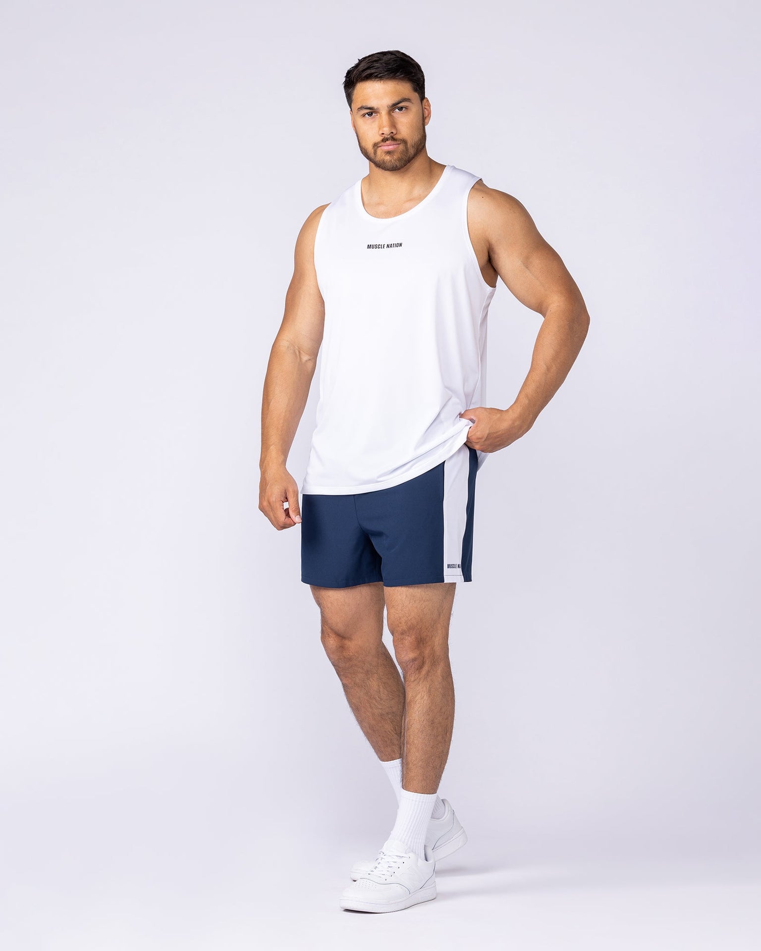 Panelled Function 4" Shorts - Navy-Shorts-S-112565NAVY-S-MNAPPRL47664-6-Muscle Nation