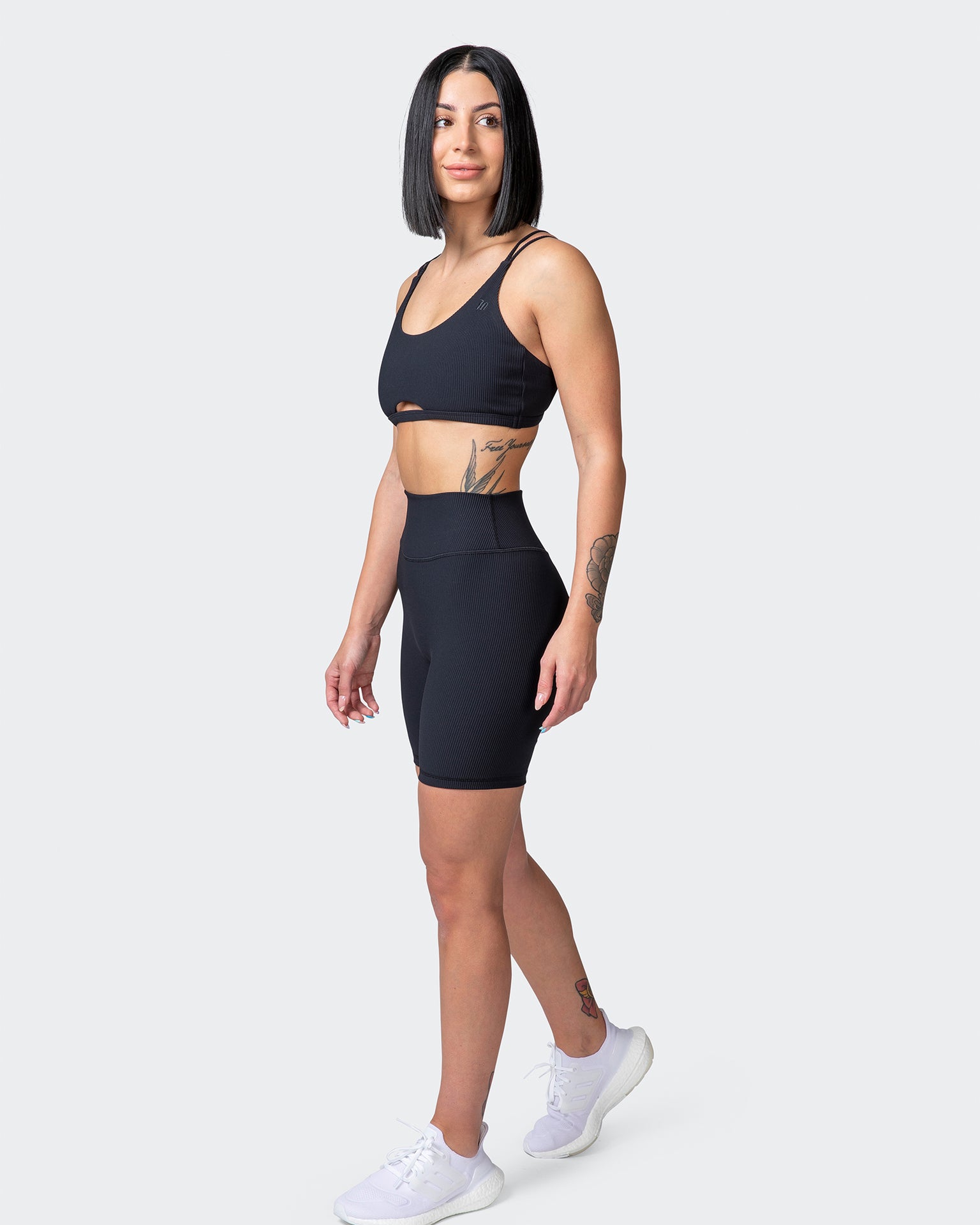 Zero Rise Rib Bike Shorts - Black-Shorts-XXS-042204BLK-XXS-MNAPPRL14431-6-Muscle Nation