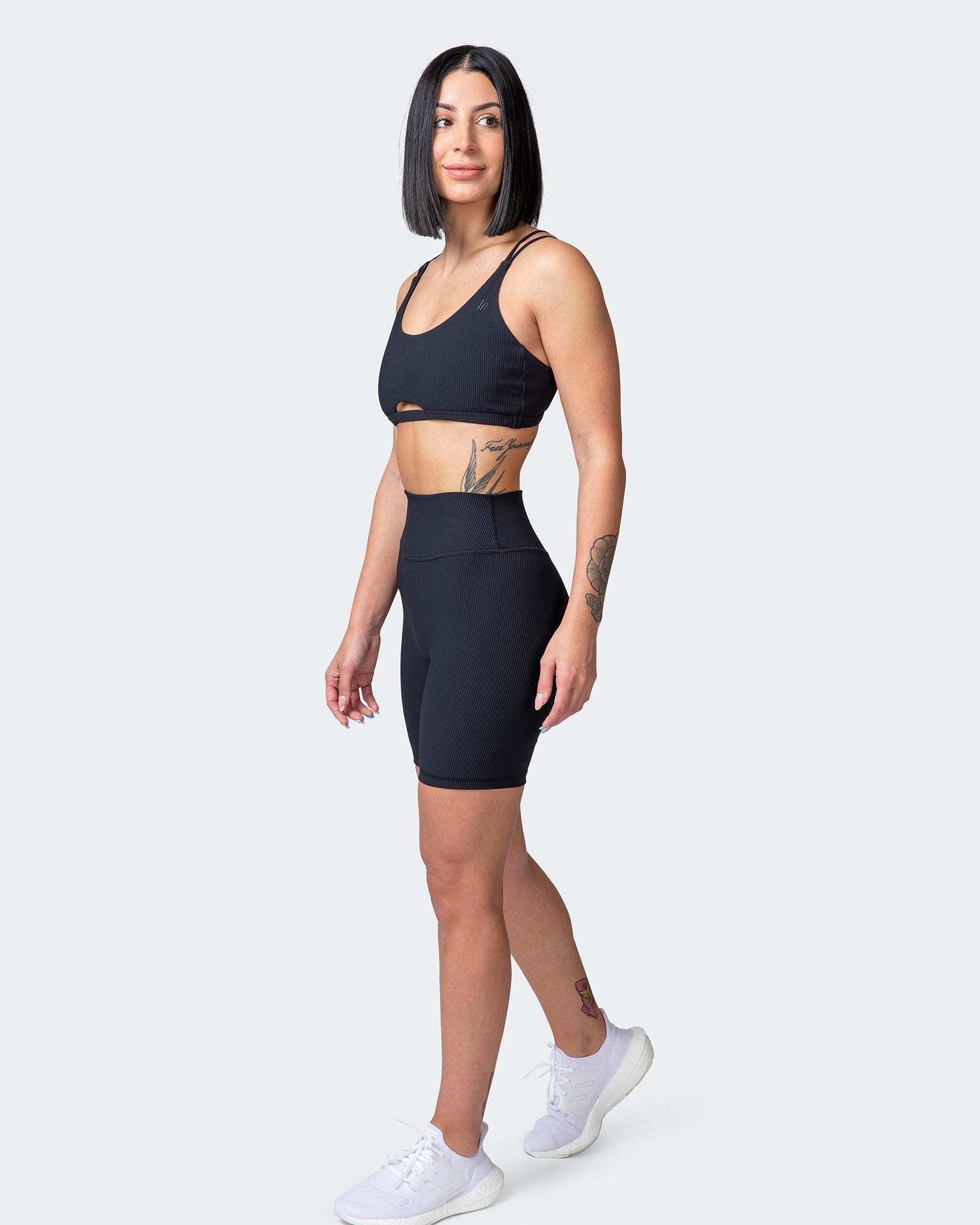 Zero Rise Rib Bike Shorts - Black-Shorts-XXS-042204BLK-XXS-MNAPPRL14431-6-Muscle Nation