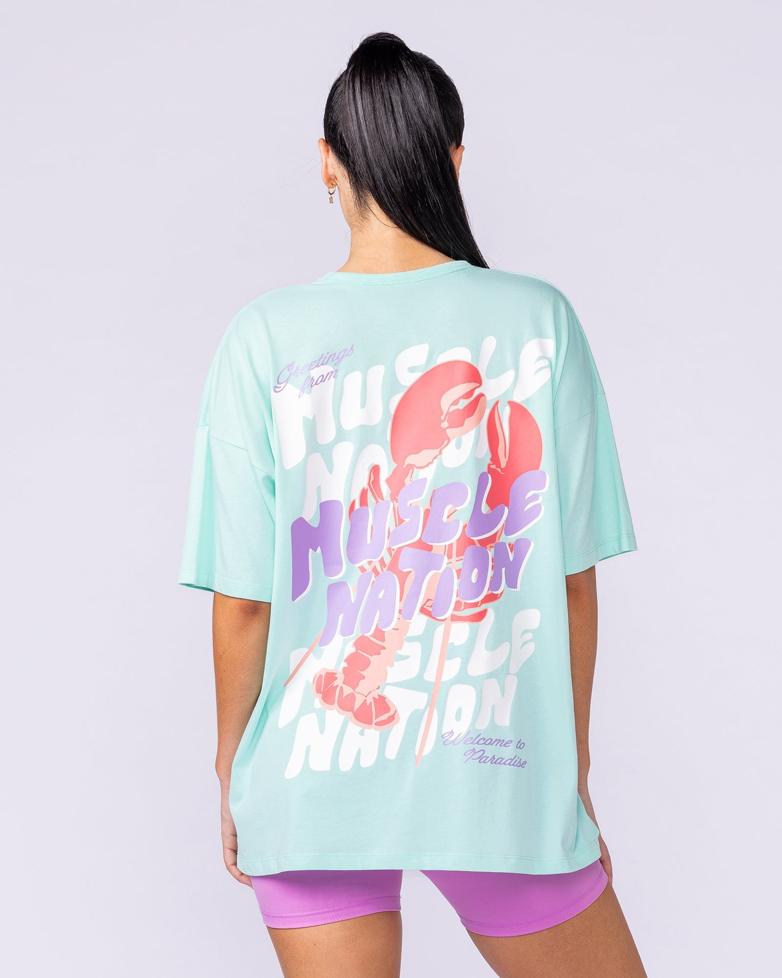 Pinchy Oversized Tee - Spearmint-T-Shirts-XXS-112549SPMNT-XXS-MNAPPRL46389-5-Muscle Nation