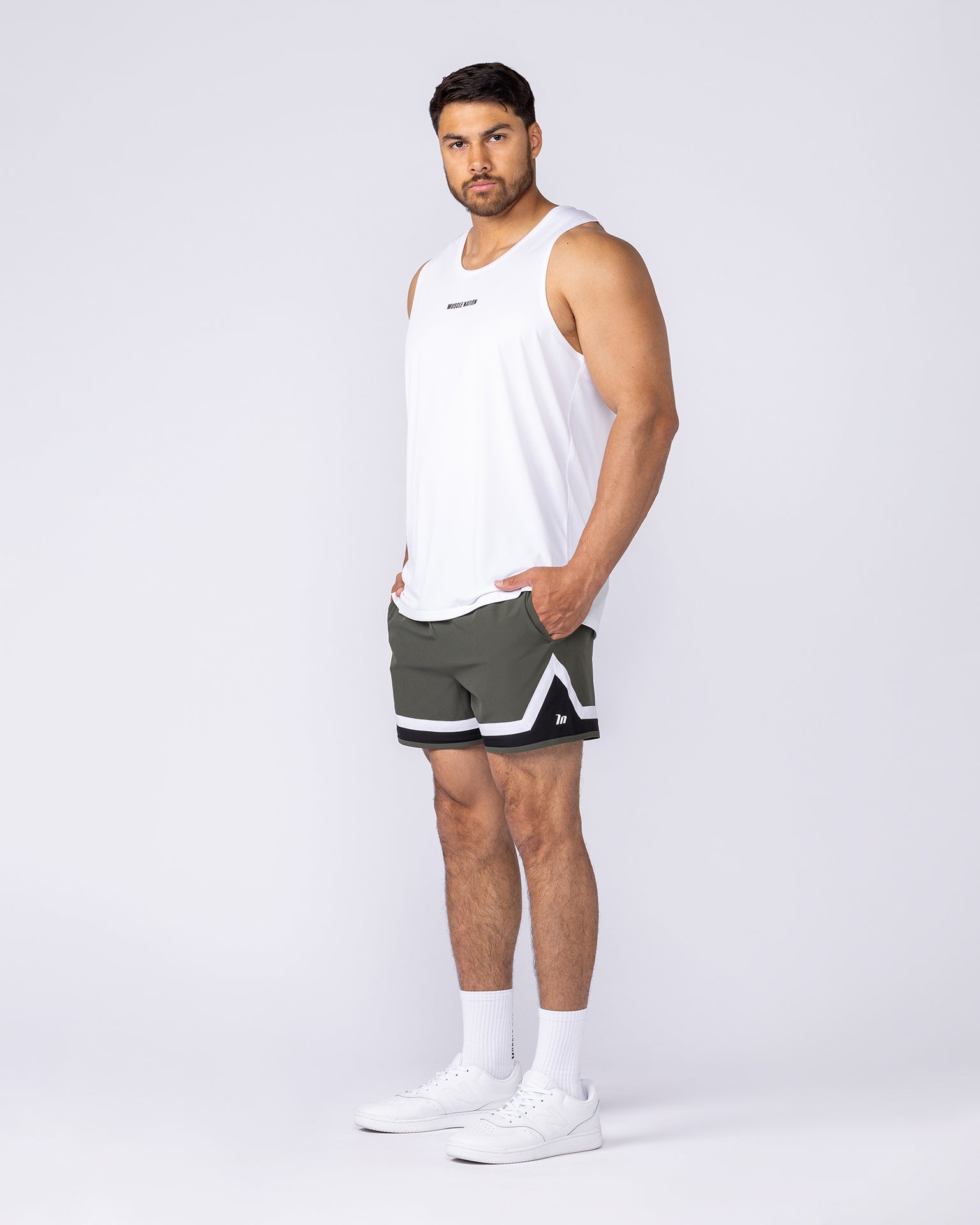 Player 4" Active Shorts - Dark Khaki-Shorts-S-1125160DKHAKI-S-MNAPPRL47686-6-Muscle Nation