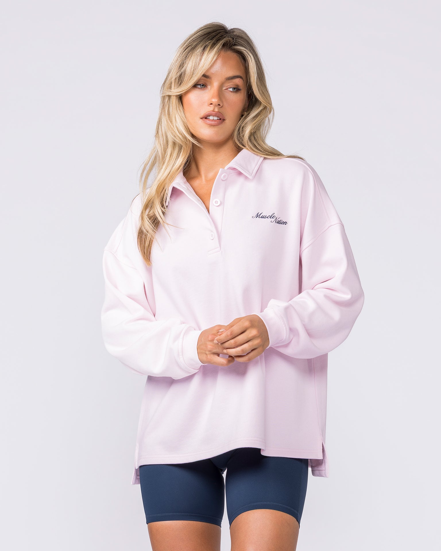 Polo Relaxed Pullover - Babydoll-Tops-XXS-032618BBYDL-XXS-MNAPPRL49431-3-Muscle Nation