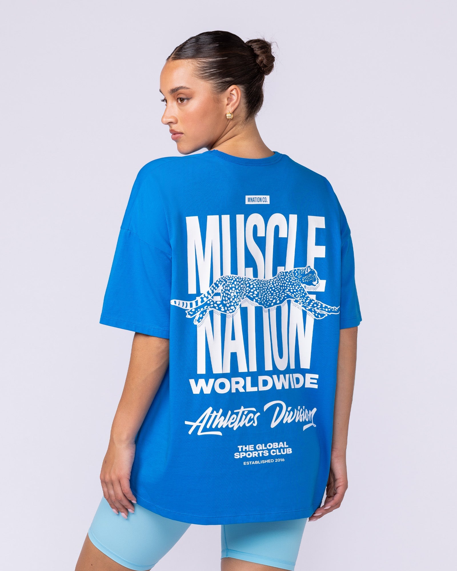 Pounce Oversized Tee - Malibu-T-Shirts-XXS-112515MLBU-XXS-MNAPPRL46407-3-Muscle Nation