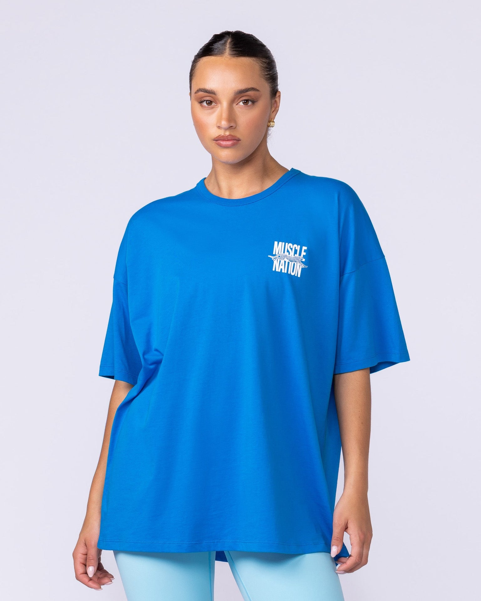 Pounce Oversized Tee - Malibu-T-Shirts-XXS-112515MLBU-XXS-MNAPPRL46407-2-Muscle Nation