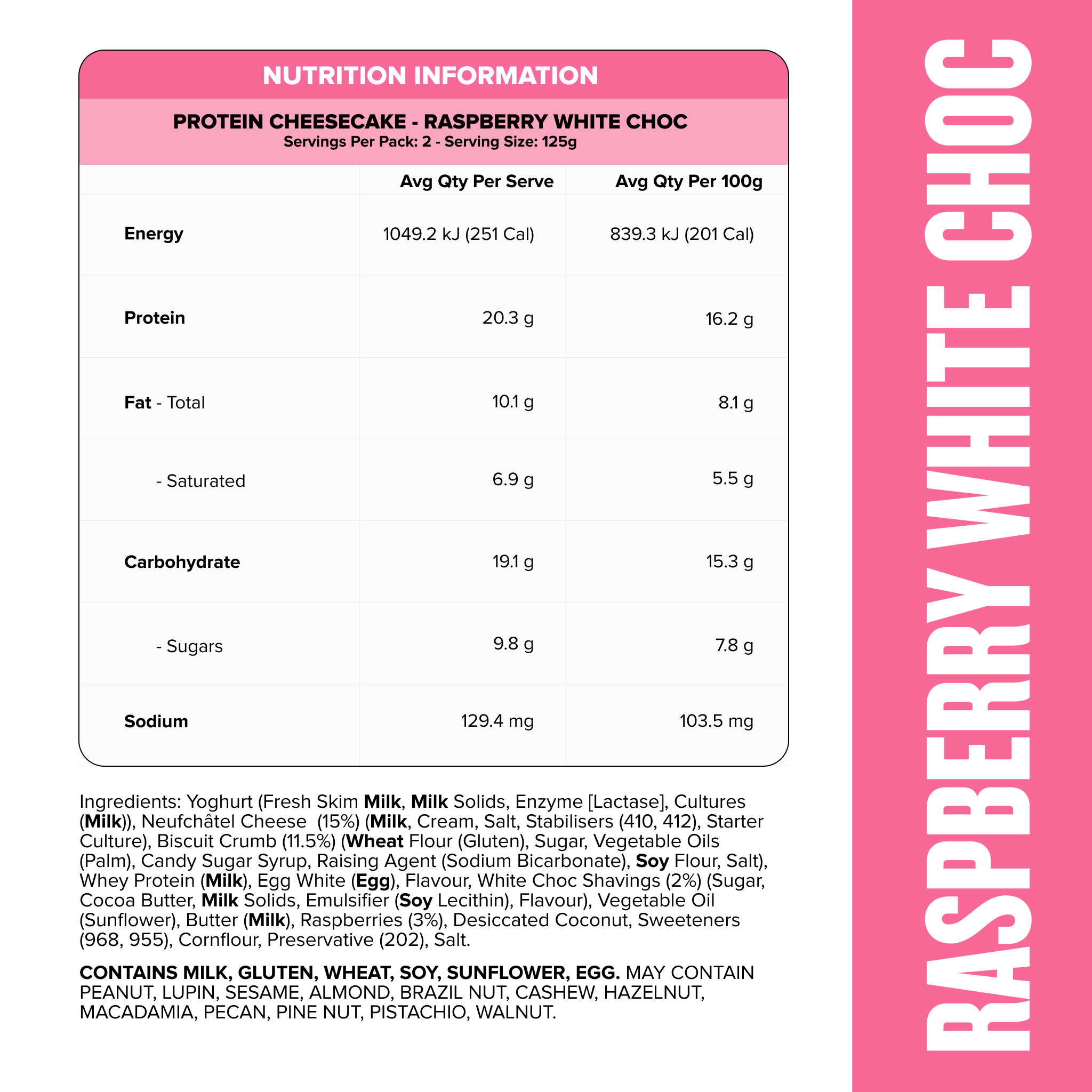 Protein Cheesecake - Raspberry White Chocolate-2-Muscle Nation