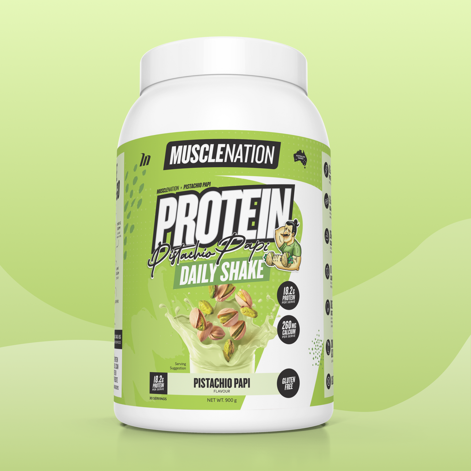 DAILY SHAKE - Pistachio Papi - 900g-Whey Protein Powders-MNSUPPS0424-9359054002067-1-Muscle Nation