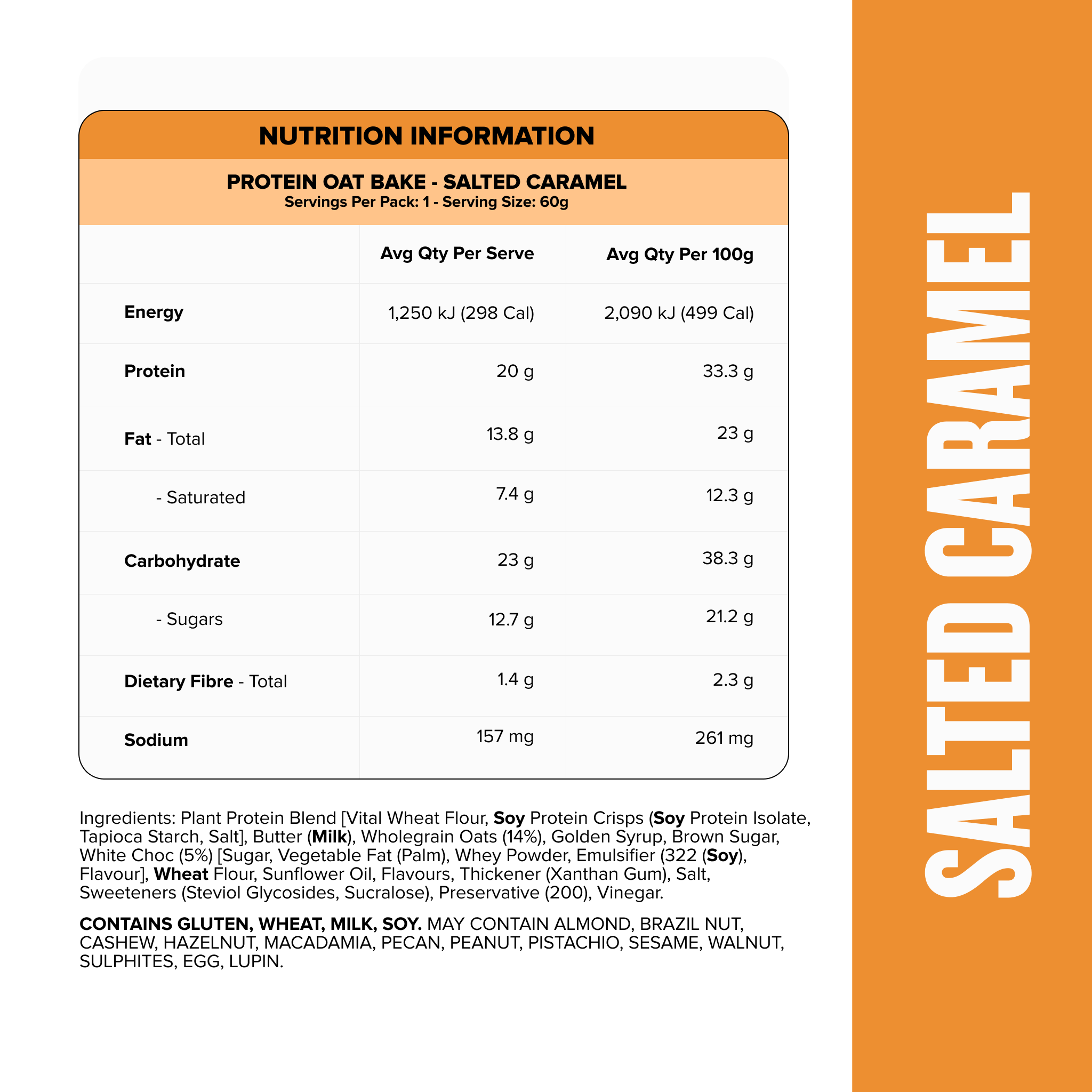PROTEIN Oat Bake - Salted Caramel - Box of 12-Protein Bars-MNSUPPS0394-19359054002187-2-Muscle Nation