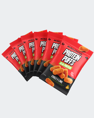 PROTEIN PUFFS - Chilli & Lime 60g (Box of 6)-Snacks & Drinks-MNSUPPS0300-19359054000831-1-Muscle Nation