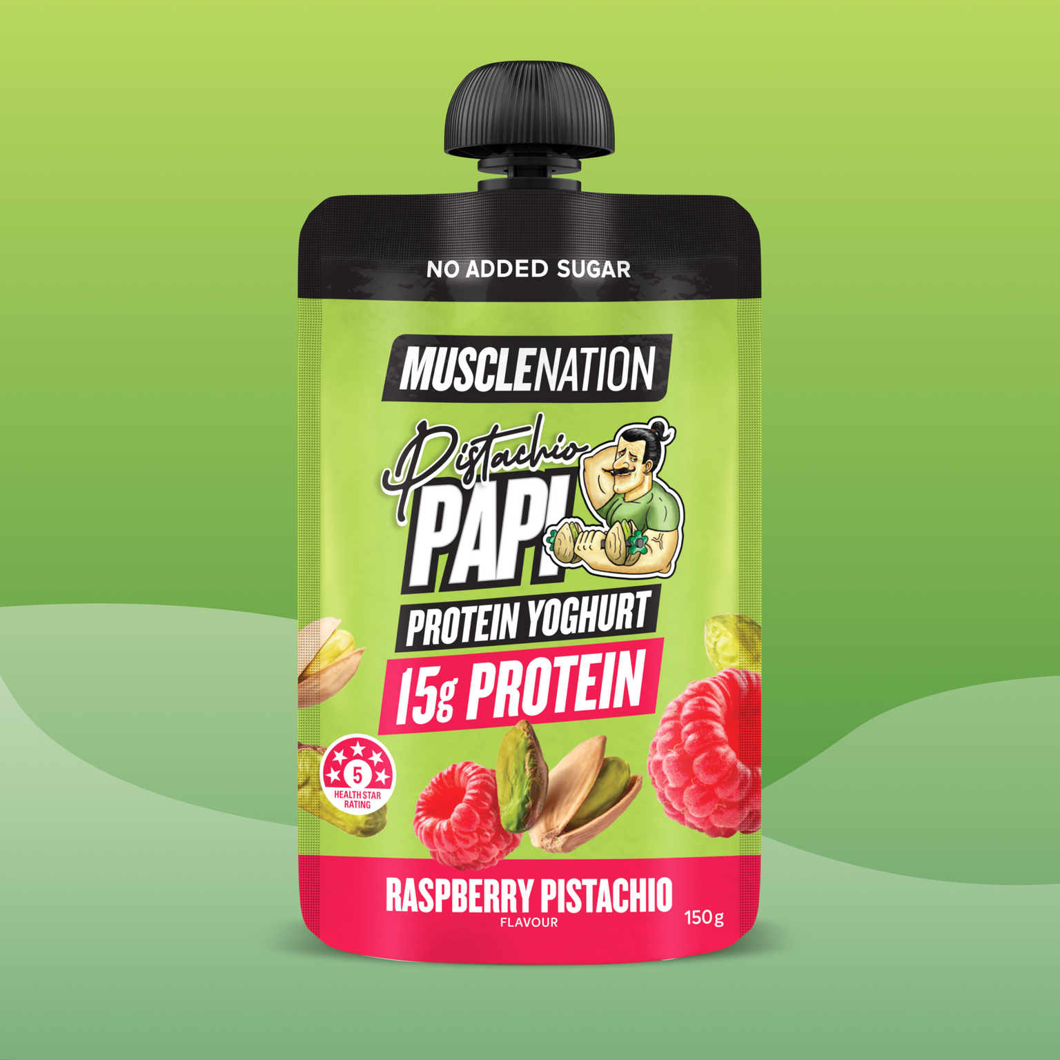 PROTEIN YOGHURT - Pistachio Papi - Raspberry Pistachio Pouch-Yoghurt-MNSUPPS0493-1-Muscle Nation