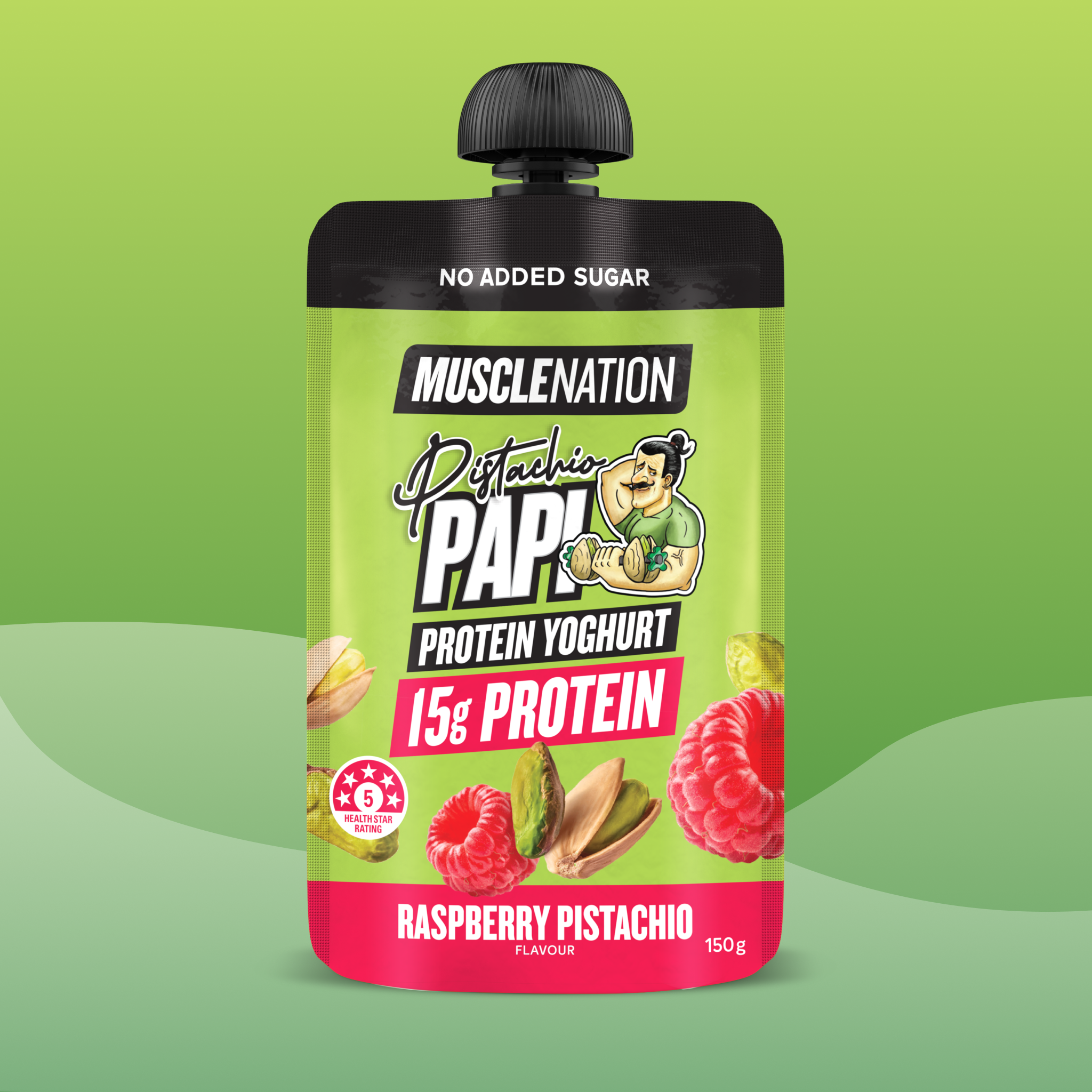 PROTEIN YOGHURT - Pistachio Papi - Raspberry Pistachio Pouch-Yoghurt-MNSUPPS0493-1-Muscle Nation