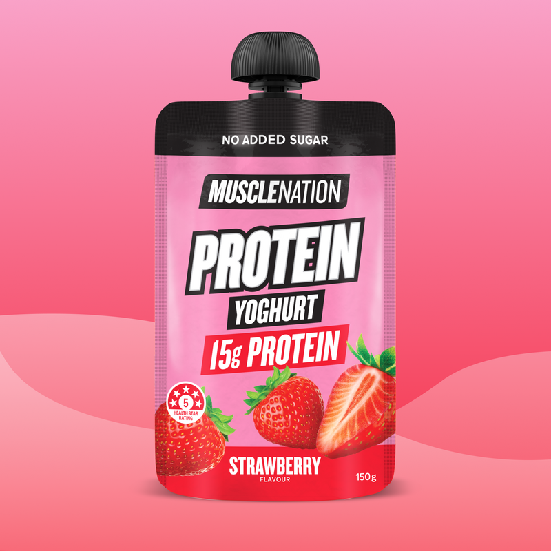 PROTEIN YOGHURT - Strawberry Pouch-Yoghurt-MNSUPPS0492-1-Muscle Nation